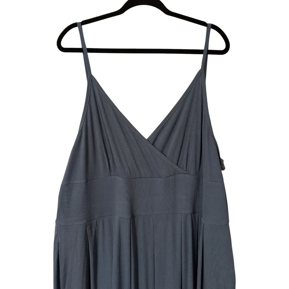 CIDER Blue V-neck Cami Wide Leg Jumpsuit W/ Pockets - Picture 5 of 8